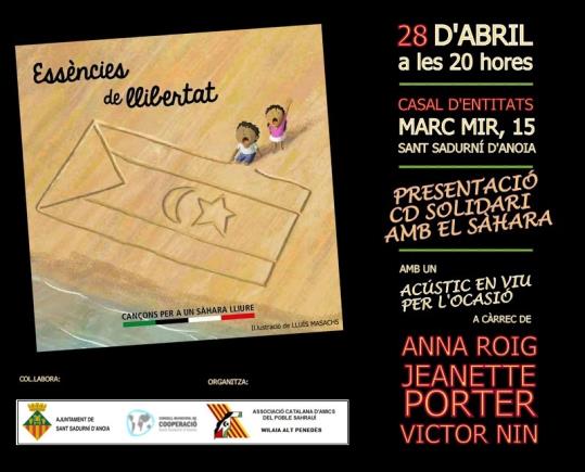 Presentació d’Essències de llibertat, CD solidari amb el poble sahrauí a Sant Sadurní d’Anoia