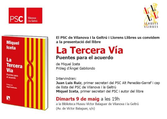 Presentació del llibre La tercera vía, Puentes para el acuerdo, de Miquel Iceta
