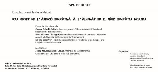 Debat: Una altra oportunitat per a l'educació inclusiva?