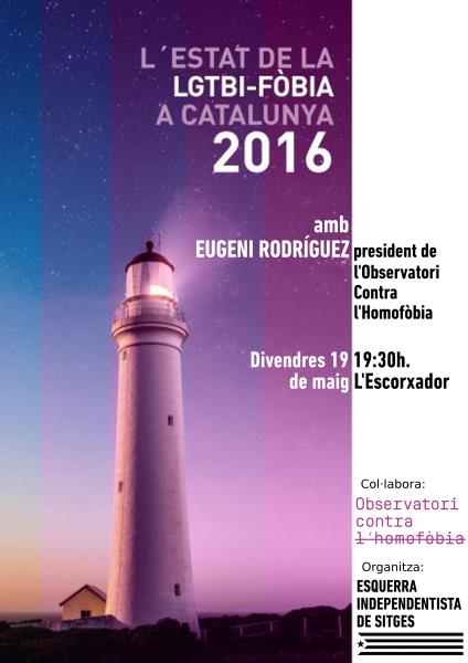 Presentació de l'Anuari 2016 de l'Observatori Contra l'Homofòbia (OCH) a Sitges