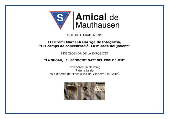 III Premi Marcel.lí Garriga de Fotografia 