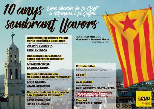 Celebració dels 10 anys de la CUP a Vilanova i la Geltrú