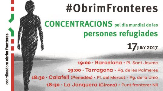 Concentració pel Dia Mundial de les Persones Refugiades a Calafell