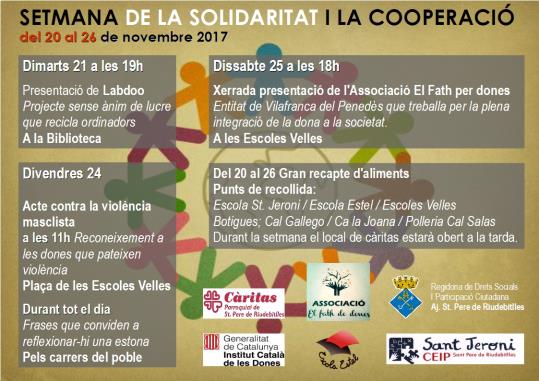 Setmana de la solidaritat i la cooperació a Sant Pere de Riudebitlles