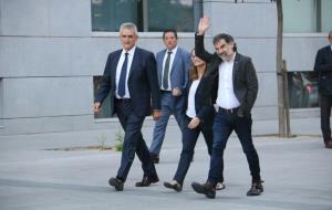 Arriben a l'Audiència Nacional Trapero, Sànchez i Cuixart per declarar com a investigats per sedició