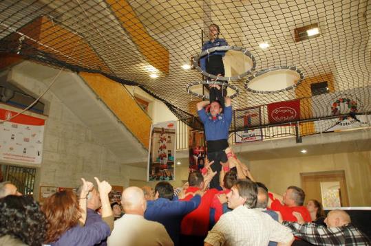 Assaig conjunt dels Minyons de l'Arboç amb els castellers de la il·lusió. Ana Maria Sánchez