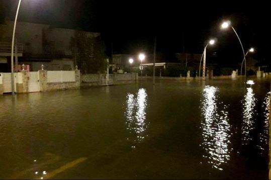 Comarruga inundada. Eix