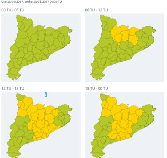 Demà s'espera neu a cotes baixes del litoral i prelitoral central de Catalunya. EIX