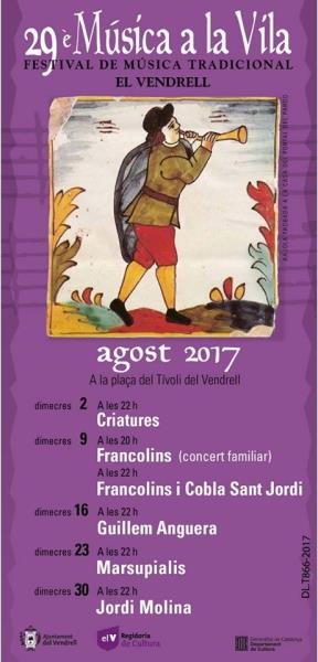 El 29è Música a la Vila omplirà de música tradicional els dimecres d’agost al Vendrell. EIX