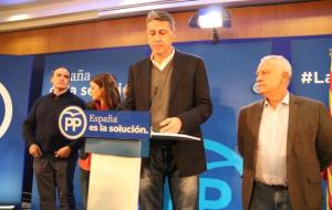 El cap de llista del PPC, Xavier García Albiol, durant la roda de premsa de valoració dels resultats del 21D. ACN