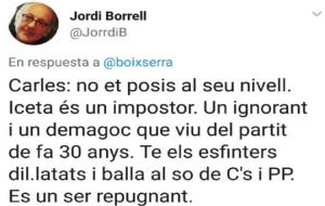 El científic vilanoví Jordi Borrell incendia Twitter per insults i comentaris homòfobs contra Iceta. EIX