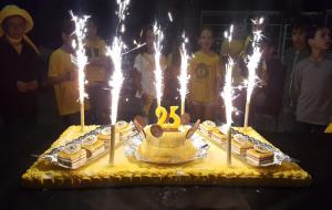 El planter de la Festa de la Fil·loxera bufa les espelmes del 25è aniversari 