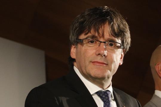 El president de la Generalitat, Carles Puigdemont, a la conferència de Madrid, el 22 de maig de 2017. ACN