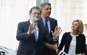 El president del PP Mariano Rajoy, a l'entrada de la Junta Directiva del partit a Catalunya aquest 15 de setembre. ACN