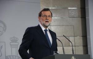 El president espanyol, Mariano Rajoy, en una compareixença a La Moncloa aquest 11/10/2017. ACN