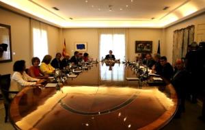 El president espanyol, Mariano Rajoy, i els membres del seu govern, aquest 07/09/2017 al Consell de Ministres extraordinari per impugnar l'1-O. ACN