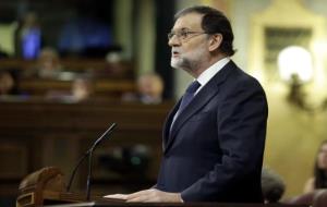 El president Rajoy durant el seu discurs, l'11 d'octubre de 2017. Congreso