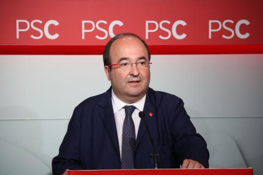 El primer secretari del PSC, Miquel Iceta, fa una declaració de partit davant els fets que s'estan produït aquests dies a Catalunya. ACN