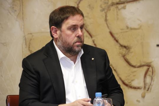 El vicepresident del Govern, Oriol Junqueras, a la reunió extraordinària del Consell Executiu, el 20 de setembre de 2017. ACN