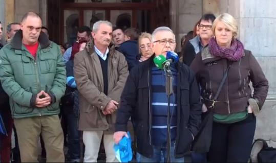 Els representants sindicals dels treballadors de Valoriza del servei de neteja viària de Vilanova. EIX