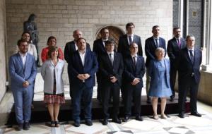 Foto de família del nou Govern amb les incorporacions de Joaquim Forn, Jordi Turull i Clara Ponsatí. ACN