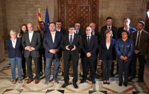 Fotografia de la Declaració institucional del president. Generalitat de Catalunya