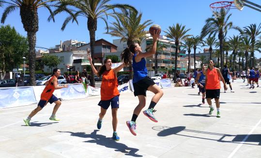 Imatge d'arxiu del 3 X 3 del bàsquet Samà. Eix