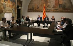 Imatge de la cimera pel referèndum a la Sala Torres Garcia del Palau de la Generalitat, el 29 de maig de 2017. ACN