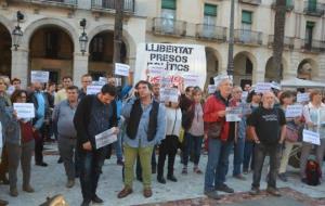 Imatge de la manifestació ahir a la Plaça de la Vila. Maite Gomà