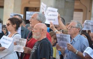 Imatge de la manifestació ahir a la Plaça de la Vila