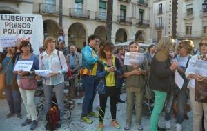 Imatge de la manifestació ahir a la Plaça de la Vila