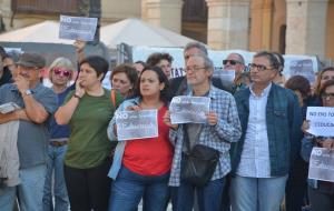 Imatge de la manifestació ahir a la Plaça de la Vila