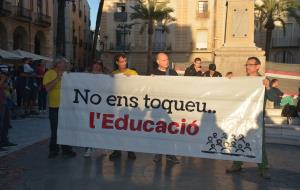 Imatge de la manifestació ahir a la Plaça de la Vila