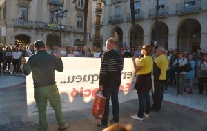 Imatge de la manifestació ahir a la Plaça de la Vila