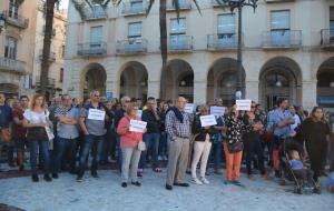 Imatge de la manifestació ahir a la Plaça de la Vila