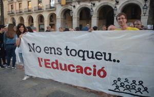 Imatge de la manifestació ahir a la Plaça de la Vila