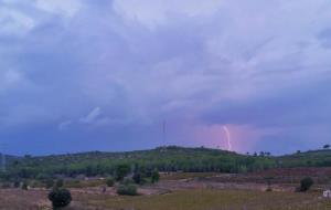 Imatge de la tempesta de dissabte a l'Alt Penedès