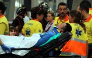 Imatge d'un dels ferits en l'accident d'un tren a l'estació de França aquest 28 de juliol