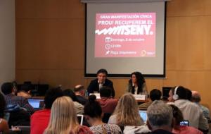 Imatge general de la roda de premsa de Societat Civil Catalana el 6 d'octubre del 2017. ACN
