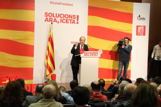 Imatge general del míting del candidat del PSC, MIquel Iceta, a Vilanova i la Geltrú. ACN