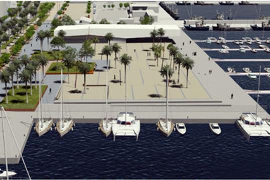 Imatge virtual de la reforma de la Plaça del Port de Vilanova i la Geltrú. Imatge publicada l'1 de febrer de 2017. Ports de la Generalitat