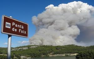 Imatges d'arxiu del gran incendi forestal del parc del Foix de 2012