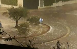 Intensa pedregada aquesta matinada a Sitges