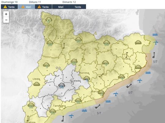 La borrasca 'Ana' arriba amb fortes ratxes de vent de més de 90 km/h i onades de 2,5 metres al litoral. EIX