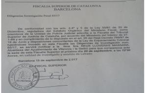 La citació judicial de la presidenta de l'AMI, Neus Lloveras. ACN