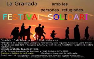 La Granada acollirà un festival en benefici de les persones refugiades. EIX