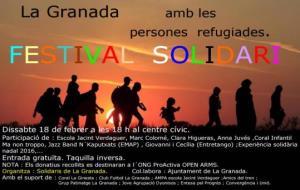 La Granada acollirà un festival en benefici de les persones refugiades. EIX