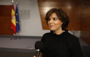 La vicepresidenta del govern espanyol, Soraya Sáenz de Santamaría, a La Moncloa, aquest 04/10/2017. La Moncloa