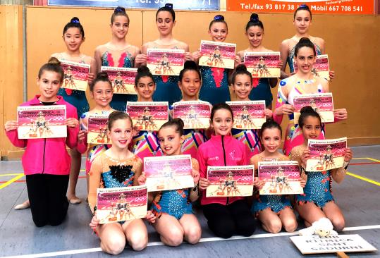 Les gimnastes del CR Vilafranca . Eix