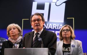 L'expresident Artur Mas, l'exvicepresidenta Joana Ortega, i l'exconsellera Irene Rigau, després de conèixer la seva sentència del TSJC. ACN